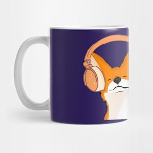 Fox with headset - I love this song! Mug